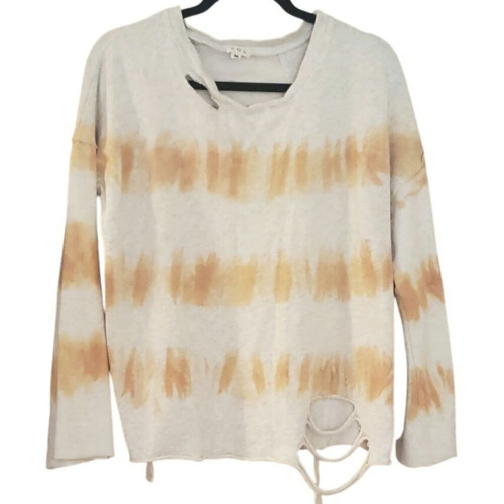 P.O.L Distressed Thrashed Sweatshirt Black Back Ties Preloved